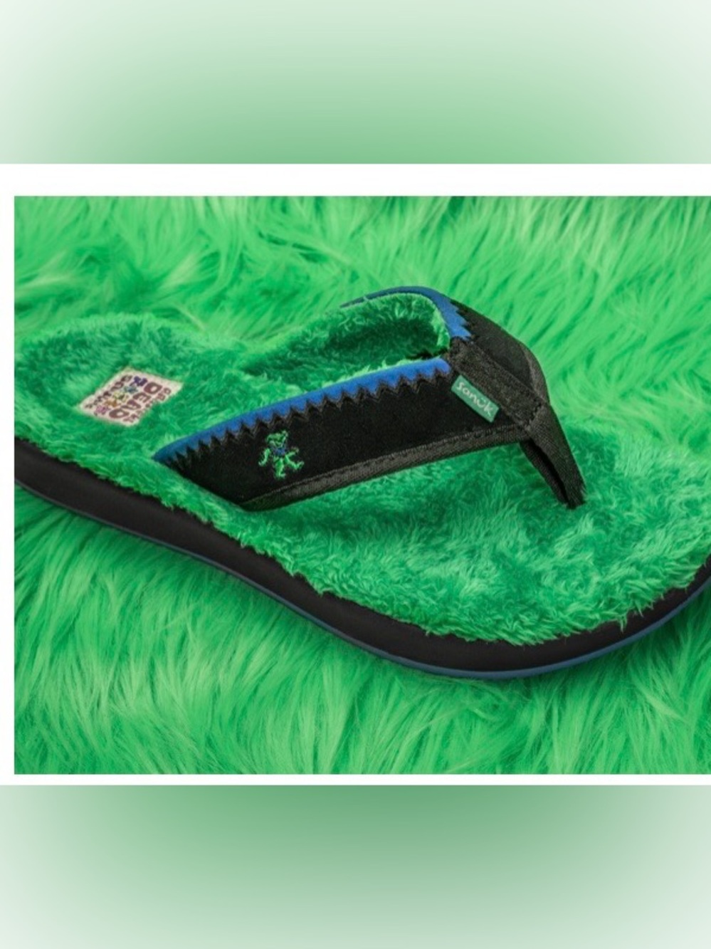 Sanuk Grateful Dead Furreal Flip Flop Sandals, size 11